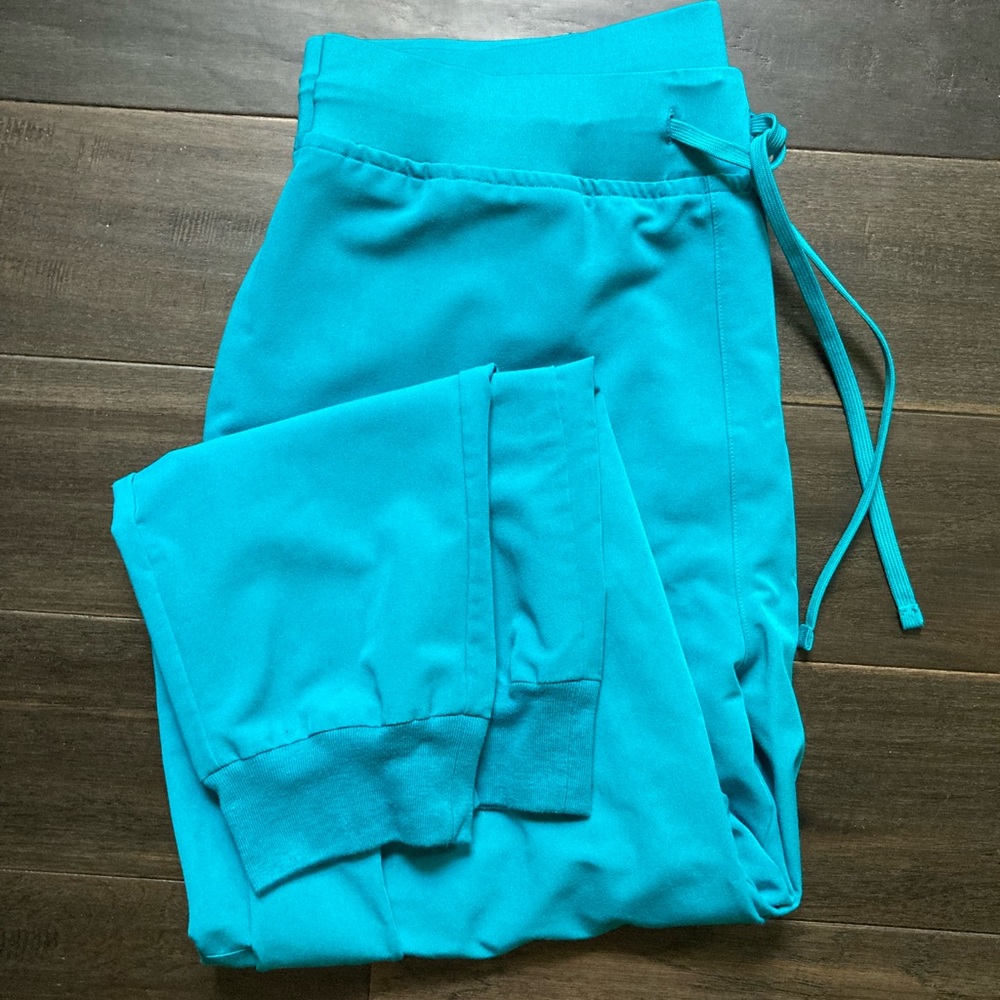 Mandala High Waisted Joggers Teal - L / Petite